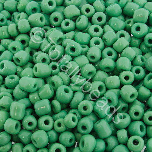 Seed Beads Opaque Green - Size 6 100g