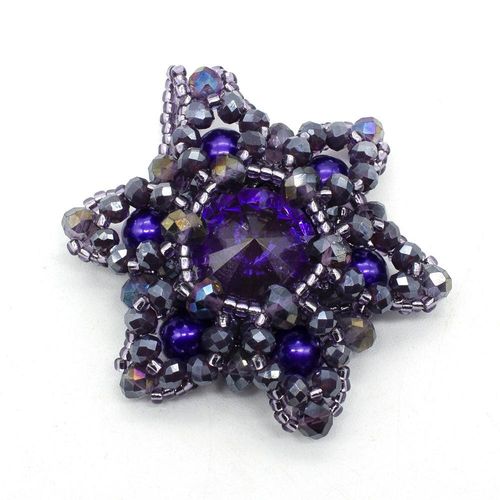 Star Pendant Makes 2 royal purple jewelry making kit — DIY set with beads and instructions for creating handmade jewelry