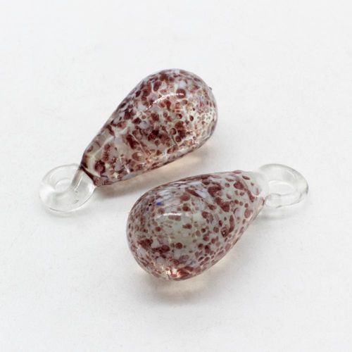 Eton Mess Lampwork Teardrop Pendant 1pc