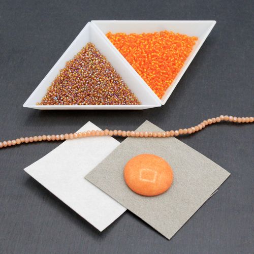 Bead Embroidery apricot jewelry making kit — DIY set with beads and instructions for creating handmade jewelry