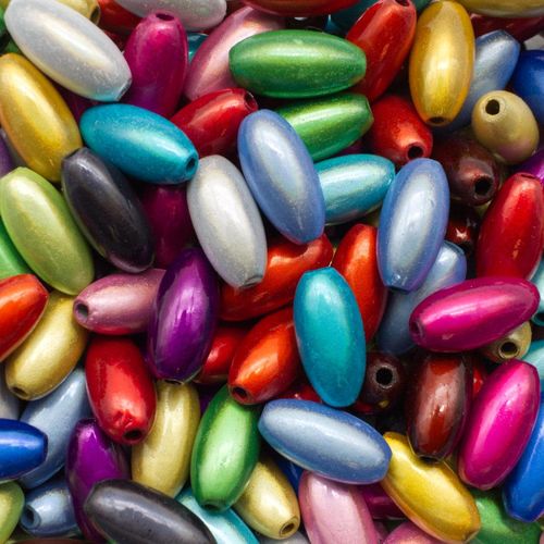 12mm Miracle acrylic round beads 6x12mm rice mix 30pcs — pack of 30, reflective 3D-effect beads ideal for jewelry making, crafts, and dec…