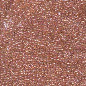 size 11 Miyuki Delica seed beads lined peach ab db054 5g — 5g pack, premium Japanese cylinder beads perfect for bead weaving, embroidery,…