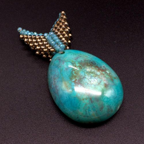 Creation Station 15th May Turquoise Howlite Pendant 4mm for jewellery making
