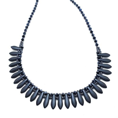Freya Necklace Beads Only hematite pearl necklace making kit — DIY set with beads and instructions for creating handmade jewelry