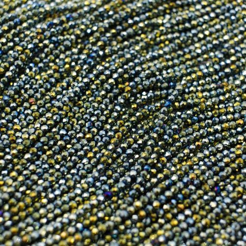 1.5mm crystal beads green iris — faceted for jewelry making and beadwork