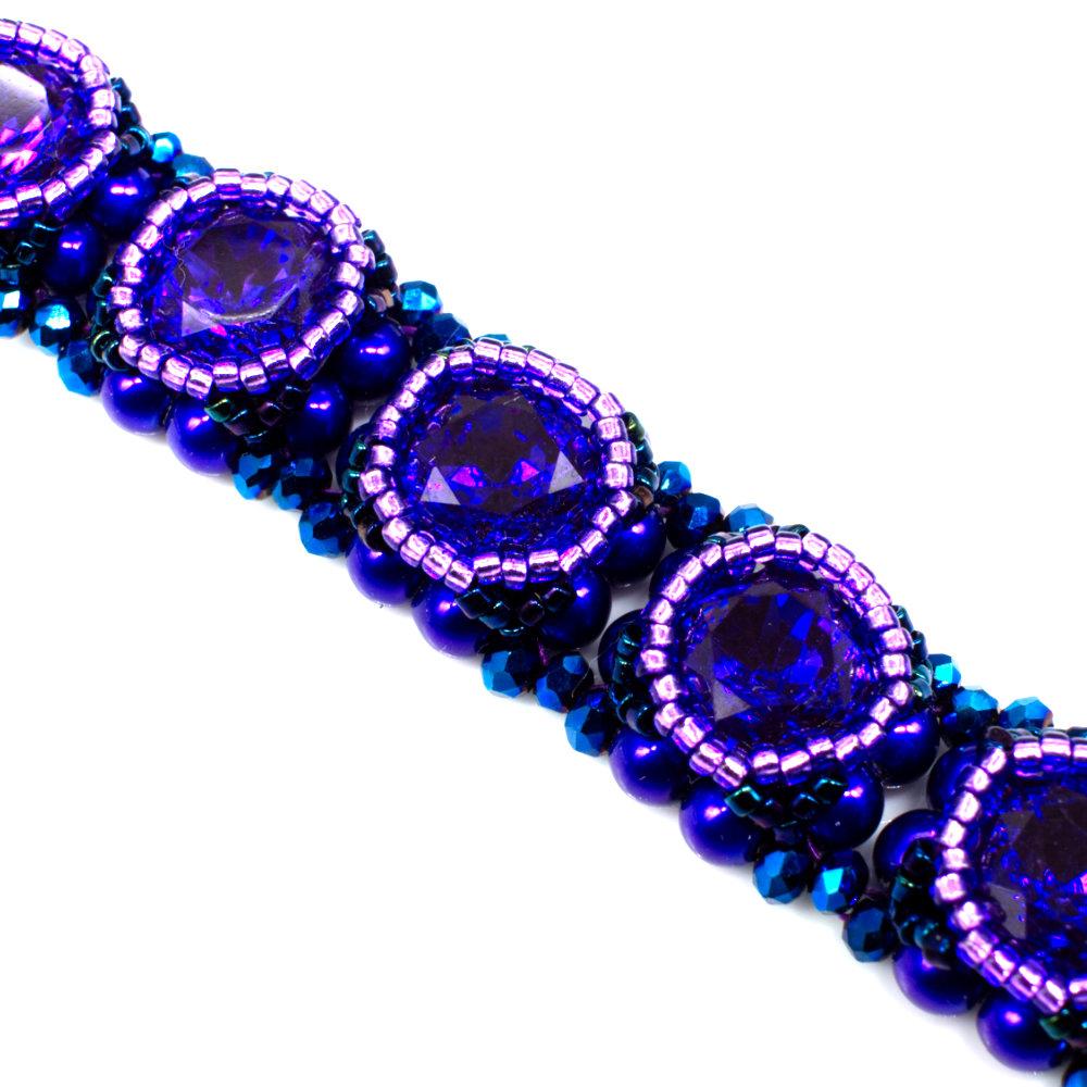 Rosalie Rivoli Encased Bracelet purple bracelet making kit — DIY set with beads and instructions for creating handmade jewelry