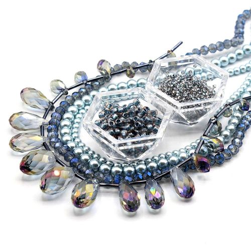 Daphne Crystal Necklace electric steel necklace making kit — DIY set with beads and instructions for creating handmade jewelry