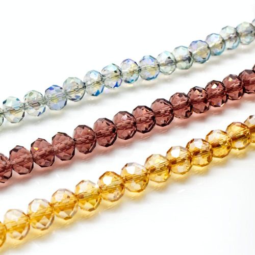 Estelle Crystal Rondelle Bundle Gold 4x6mm for jewellery making