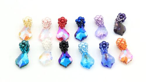 Elsie Baroque Pendant Bail Kit 12 mixed colours jewelry making kit — DIY set with beads and instructions for creating handmade jewelry