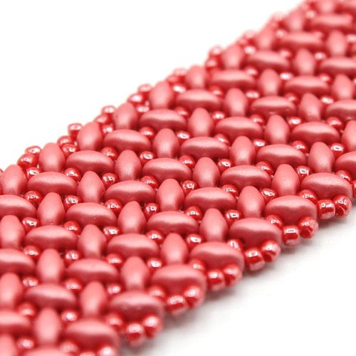 SuperDuo Chevron Bracelet powdery pastel maroon bracelet making kit — DIY set with beads and instructions for creating handmade jewelry