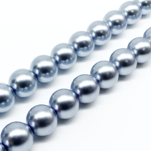 Glass Pearl Round Beads 12mm Lagoon for jewellery making