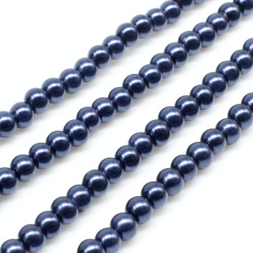 Glass Pearl Round Beads 3mm - Space Blue
