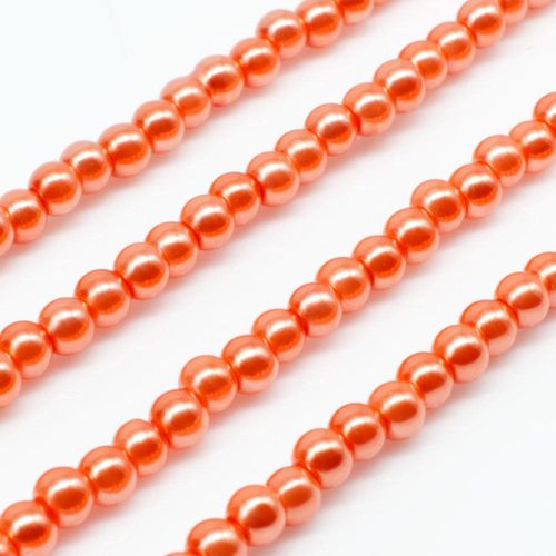 Glass Pearl Round Beads 3mm - Tangerine