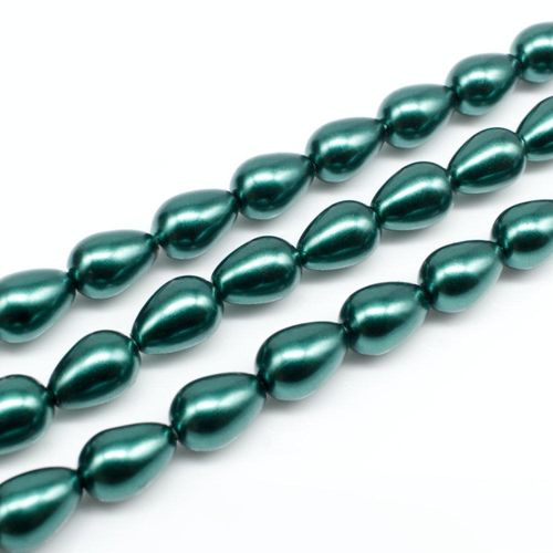 Glass Pearl Drop 6x9mm - Teal