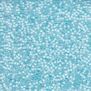 size 11 Miyuki Delica seed beads lined aqua mist db078 5g — 5g pack, premium Japanese cylinder beads perfect for bead weaving, embroidery…
