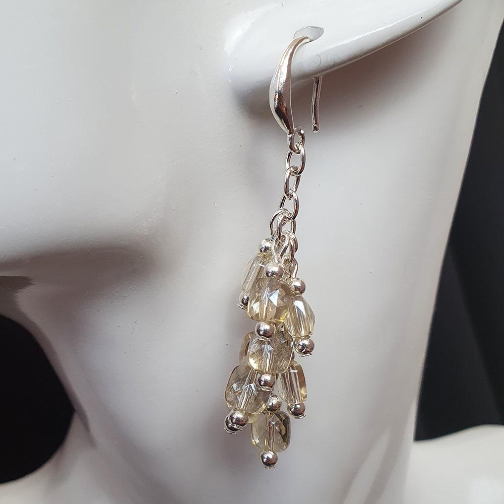 Tara Crystal Earrings dark champagne earring making kit — DIY set with beads and instructions for creating handmade jewelry