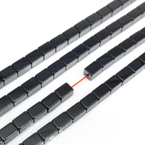 4x6mm hematite cube — for jewelry making, crafting, and beadwork projects