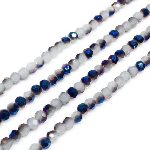 4mm crystal beads half blue cloud — faceted for jewelry making and beadwork