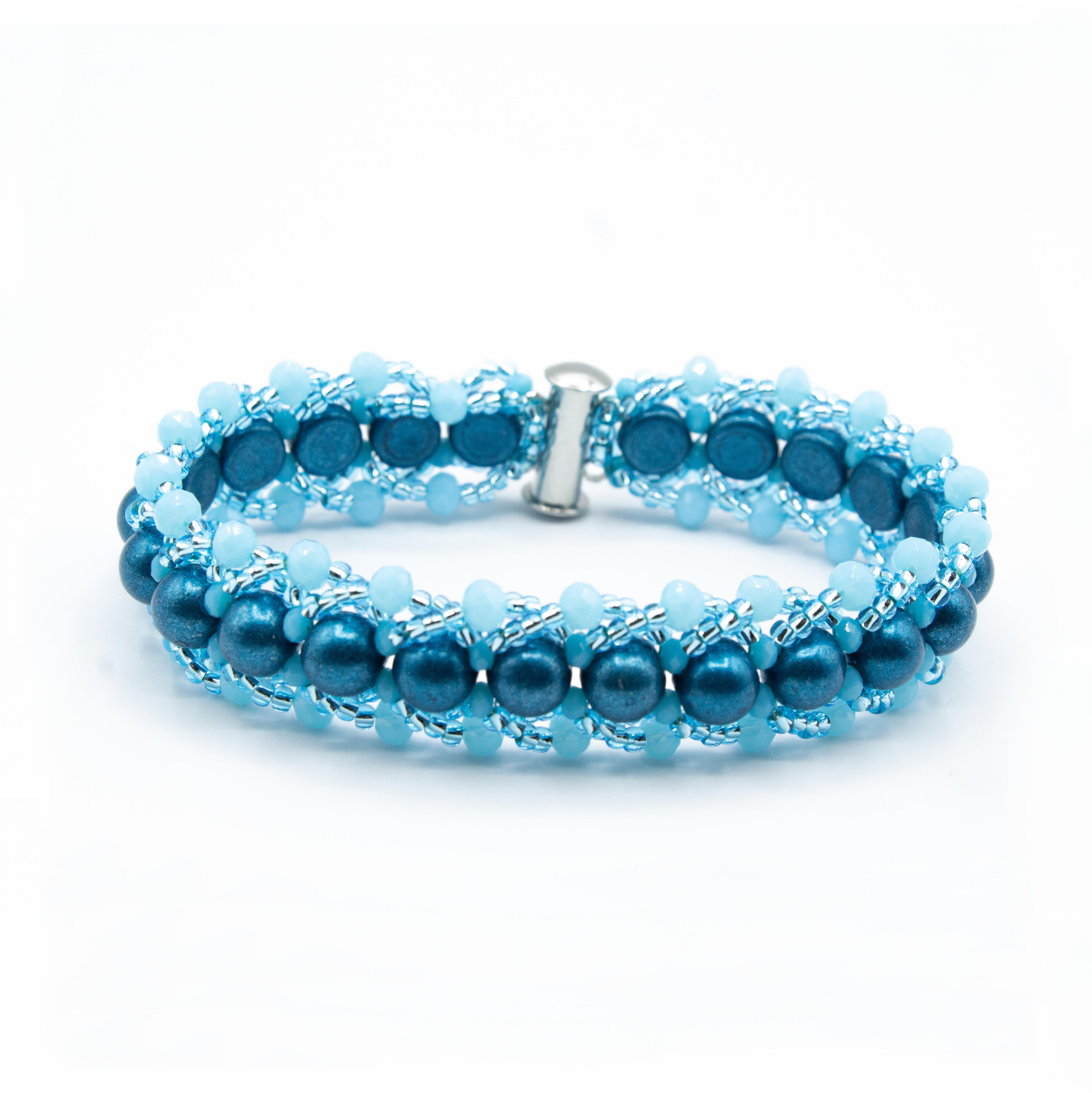Averlyn Flat Spiral Bracelets shaded spruce bracelet making kit — DIY set with beads and instructions for creating handmade jewelry