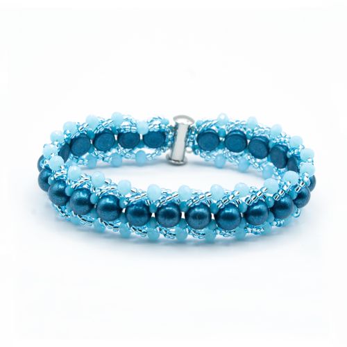Averlyn Flat Spiral Bracelets shaded spruce bracelet making kit — DIY set with beads and instructions for creating handmade jewelry