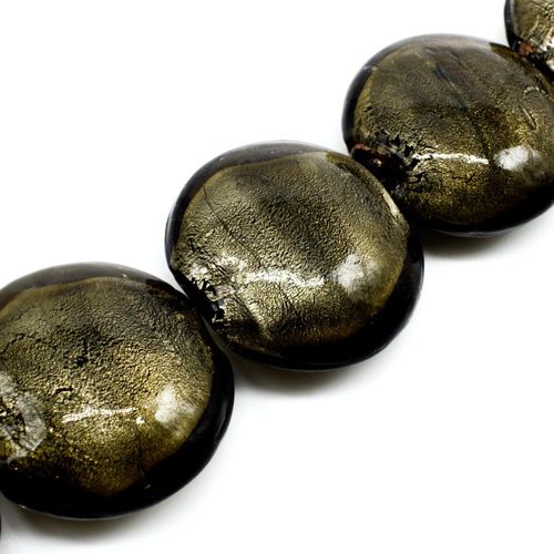 Silver Foil Disc Bead 34mm Grey for jewellery making