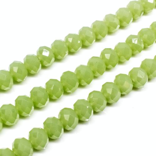 8mm crystal beads opal lime green, pack of 70 — faceted for jewelry making and beadwork