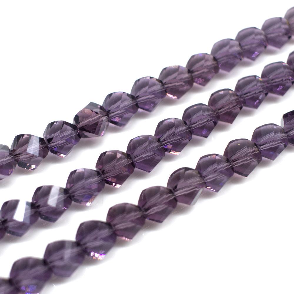 7mm crystal beads purple, pack of 25 — faceted for jewelry making and beadwork