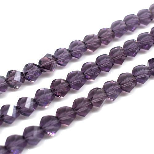 7mm crystal beads purple, pack of 25 — faceted for jewelry making and beadwork