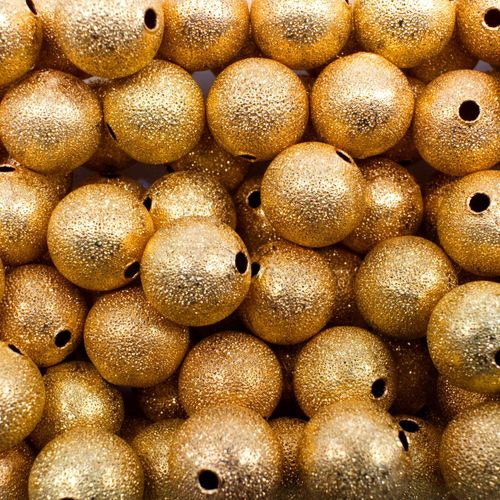 Stardust Beads 12mm Gold 5 pcs for jewellery making