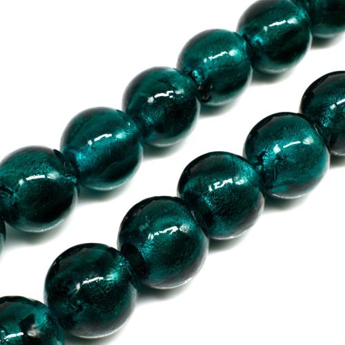 Silver Foil Round Beads 17mm 20pcs Teal for jewellery making