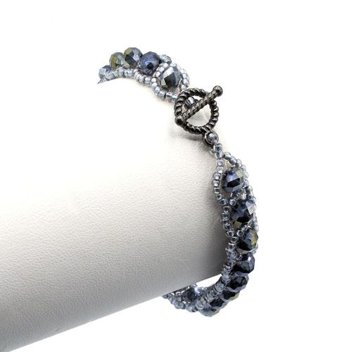 Amelia Bracelet Makes 3 crystal blue bracelet making kit — DIY set with beads and instructions for creating handmade jewelry