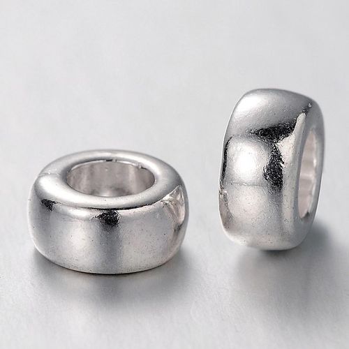 Metal Bead Rondelle 7x4mm 20pcs Antique Silver for jewellery making
