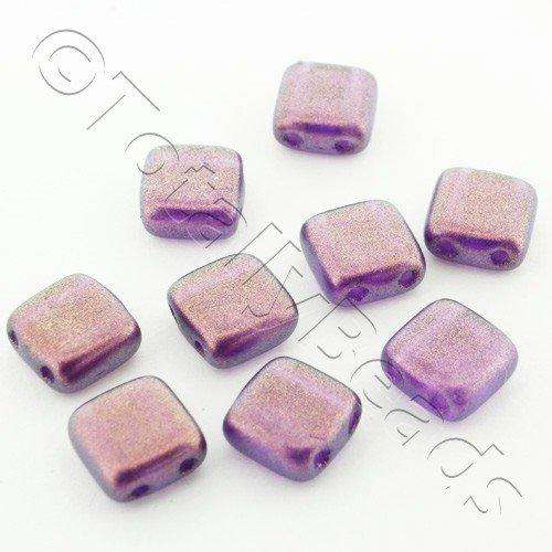 6mm Czech glass glass beads halo tyrian — pack of 25, high-quality two-hole beads ideal for jewelry making, bead weaving, and crafts