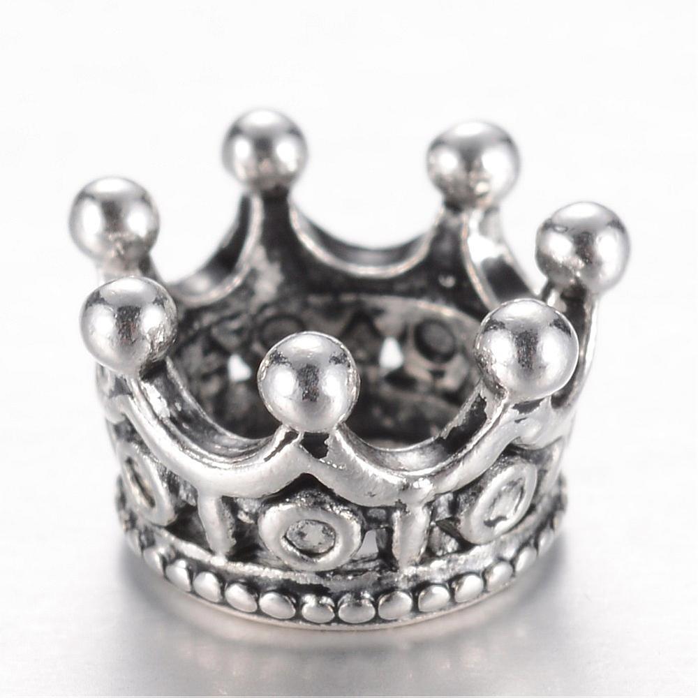 Metal Bead Crown 10mm 1pc Antique Silver for jewellery making