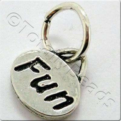 Tibetan Silver Message Tag/Charm - Fun 5 pcs