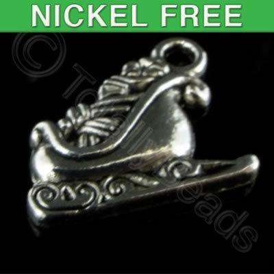 Antique Silver Charm - Santa's Sleigh 18mm