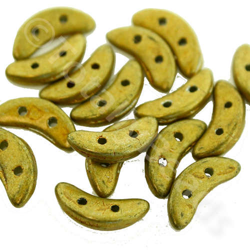 10mm Czech glass glass beads saturated metallic yellow green — pack of 7, high-quality two-hole beads ideal for jewelry making, bead weav…