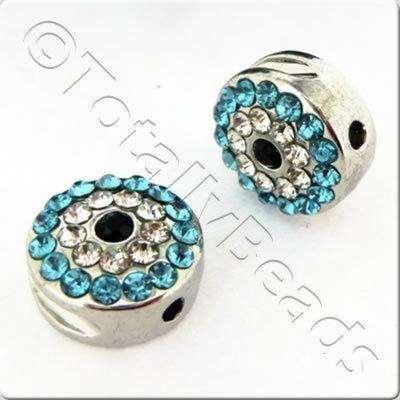 Shamballa Rhodium Coin - Turquoise