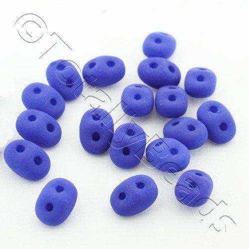 10g Czech glass Rulla beads neon ocean blue — two-hole beads for jewelry making and bead weaving