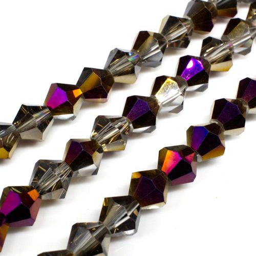 8mm crystal bicone beads purple iris cloud — faceted for jewelry making and beadwork