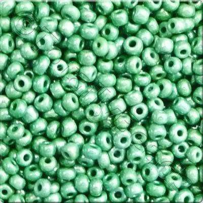 Seed Beads Opaque Luster Green - Size 11 100g