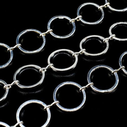 Silver Plated Chain Ring 12mm 1 metre for jewellery making