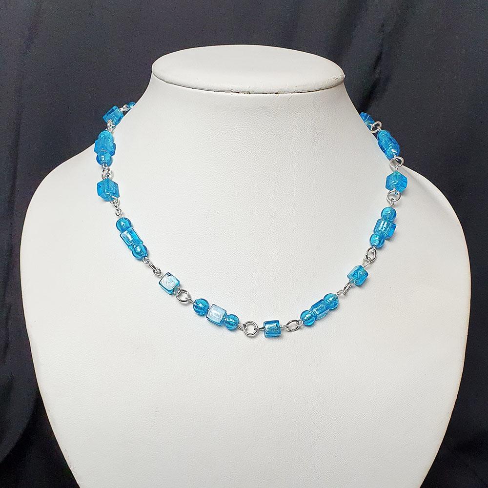 Georgia Necklace aruba blue necklace making kit — DIY set with beads and instructions for creating handmade jewelry