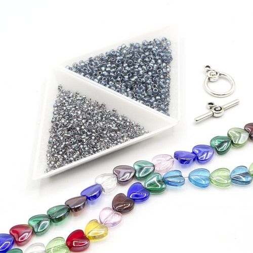 Valentina Necklace crystal blue necklace making kit — DIY set with beads and instructions for creating handmade jewelry