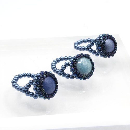 BC 2023 WK 6: Par Puca Bling Ring Ceramic Blue 14mm 3pcs for jewellery making