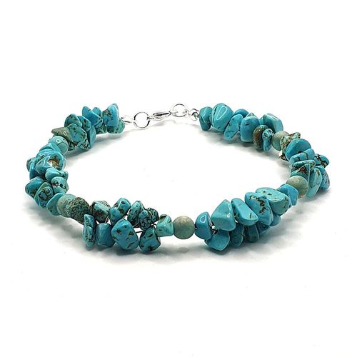 Precious Gemstone Set turquoise howlite jewelry making kit — DIY set with beads and instructions for creating handmade jewelry