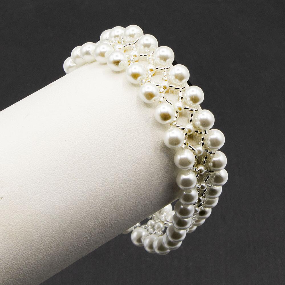 Serenity Bracelet dove white bracelet making kit — DIY set with beads and instructions for creating handmade jewelry