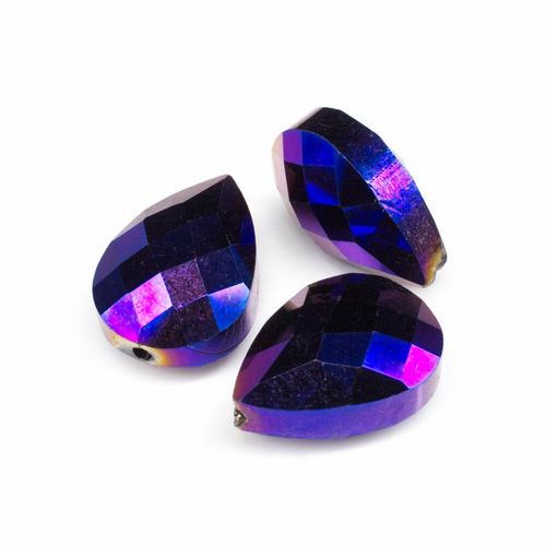 18mm crystal beads purple plate, pack of 8 — faceted for jewelry making and beadwork