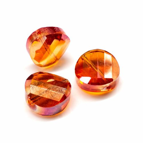 14mm crystal beads orange, pack of 8 — faceted for jewelry making and beadwork