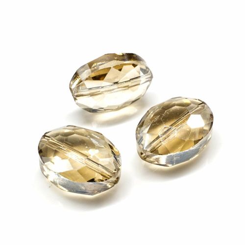 16mm crystal beads champagne, pack of 8 — faceted for jewelry making and beadwork